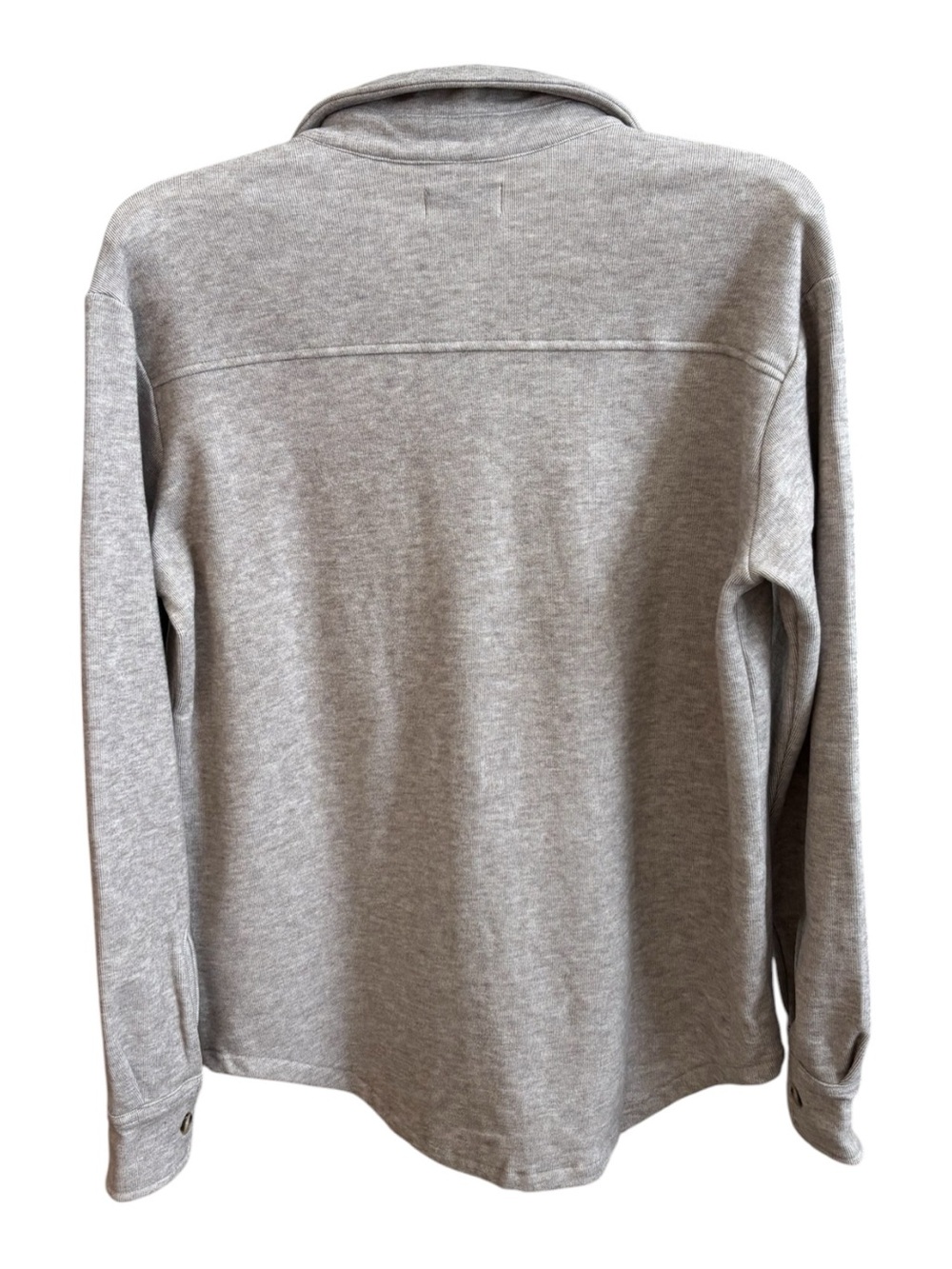 Evereve Knit Fleece Shirt Jacket in Heather Oatmeal NWOT - Picture 3 of 9